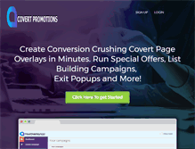 Tablet Screenshot of covertpromotions.com